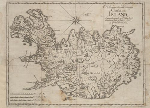Erichsens og Schönnings Charta öfwer Island