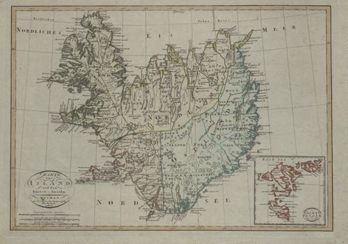 Charte von Island und den Färöer Inseln