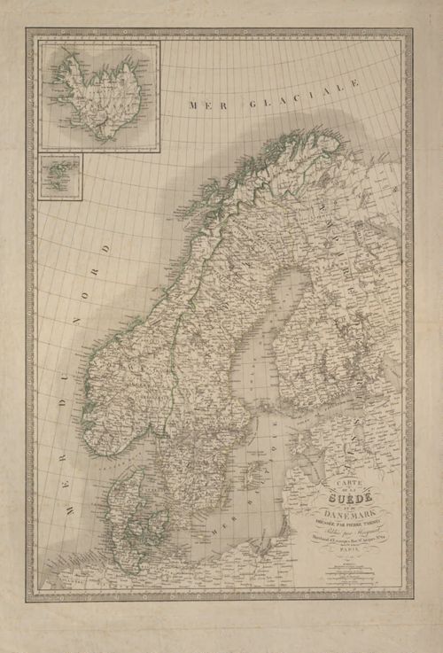 Carte de la Suède et tu Danemark
