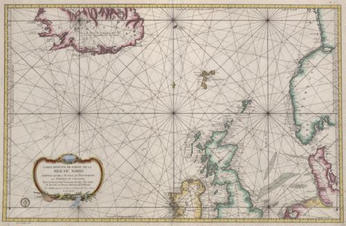 Carte réduite de partie de la Mer du Nord, comprise entre l'Ecosse, le Dannemark, la Norwege et l'Islande