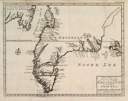 Nieuwe Kaart van Oud en Nieuw Groenland als mede van de Straat Davis