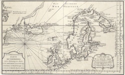 Zusammengezogene Karte des Nordmeeres = Carte reduite de la mer du nord