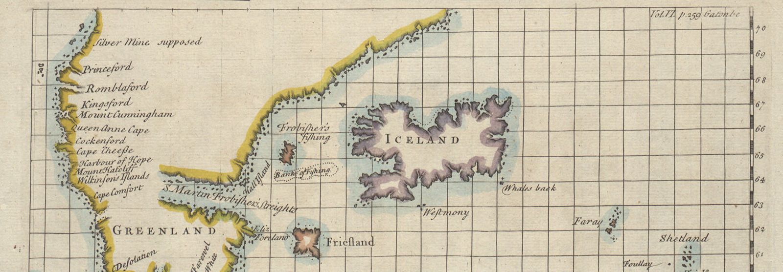 Iceland on sea charts in other countries