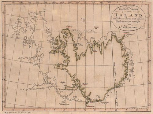 Doppel-Charte von Island nach älteren Charten und neueren Ortsbestimmungen entworfen