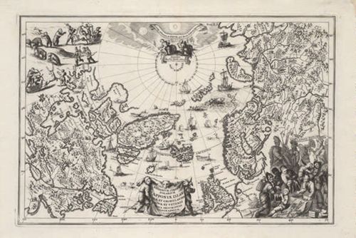 Regionvm circvm Polarivm Lapponiæ Islandiæ et Groenlandiæ novæ et veteris Nova Descriptio Geographica
